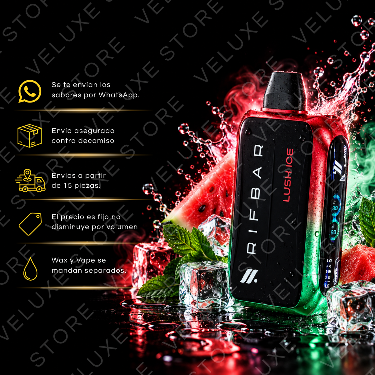 Rifbar Turbo X - 15,000 puffs (Con Seguro)