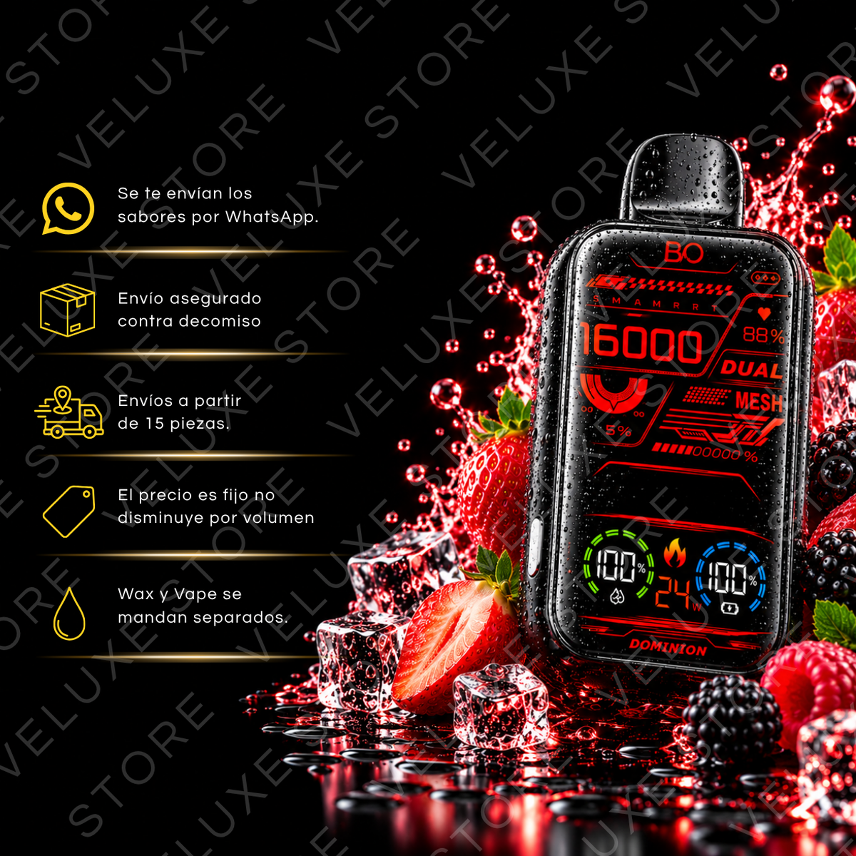 Dominion -  16,000 puffs (Con seguro)